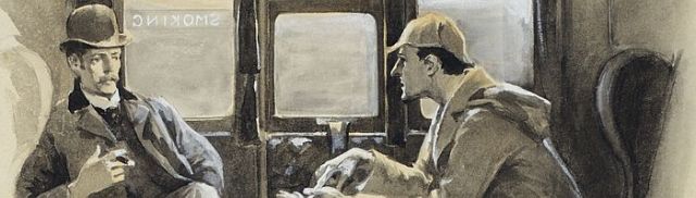 Holmes & Watson on a train in Silver Blaze