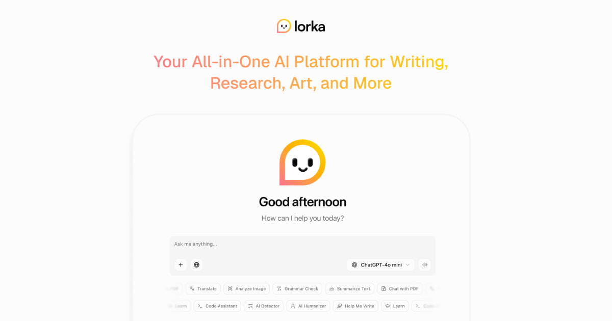 All-in-one AI platform with multiple chat models | Lorka AI · Twitter