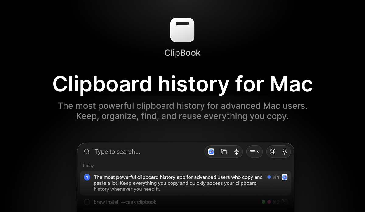 ClipBook | Clipboard history for Mac · Twitter