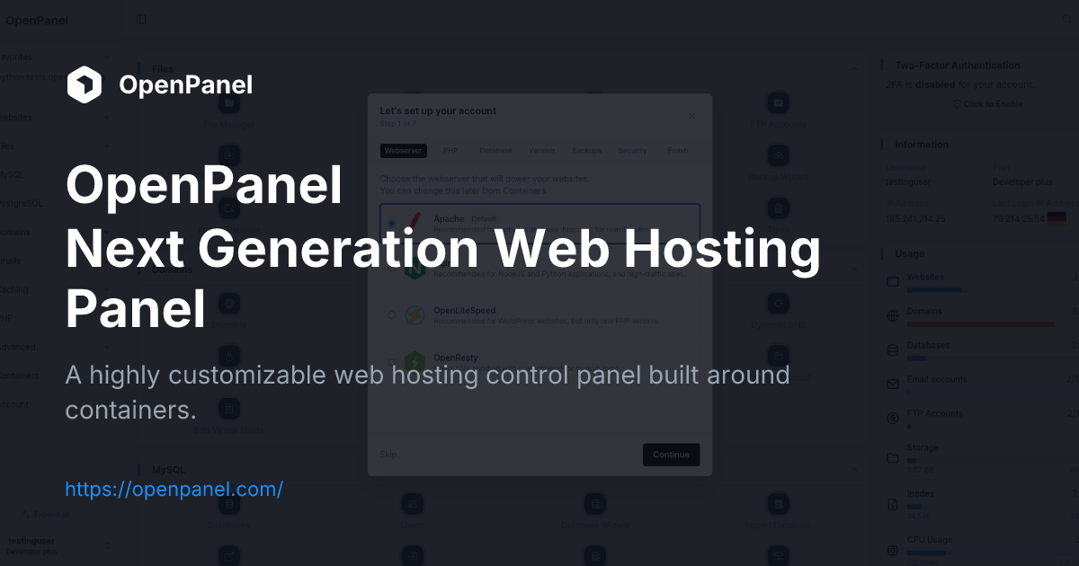 OpenPanel | Next Generation Web Hosting Panel · Twitter