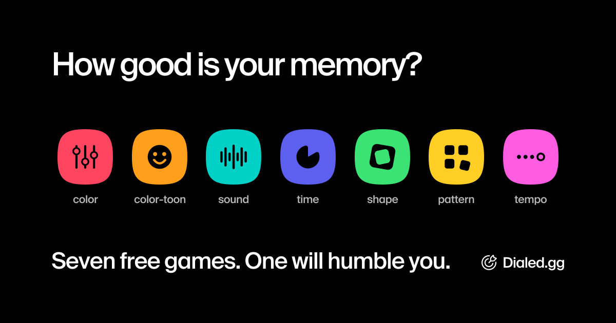 The seven Dialed game app icons on black: how good is your memory?