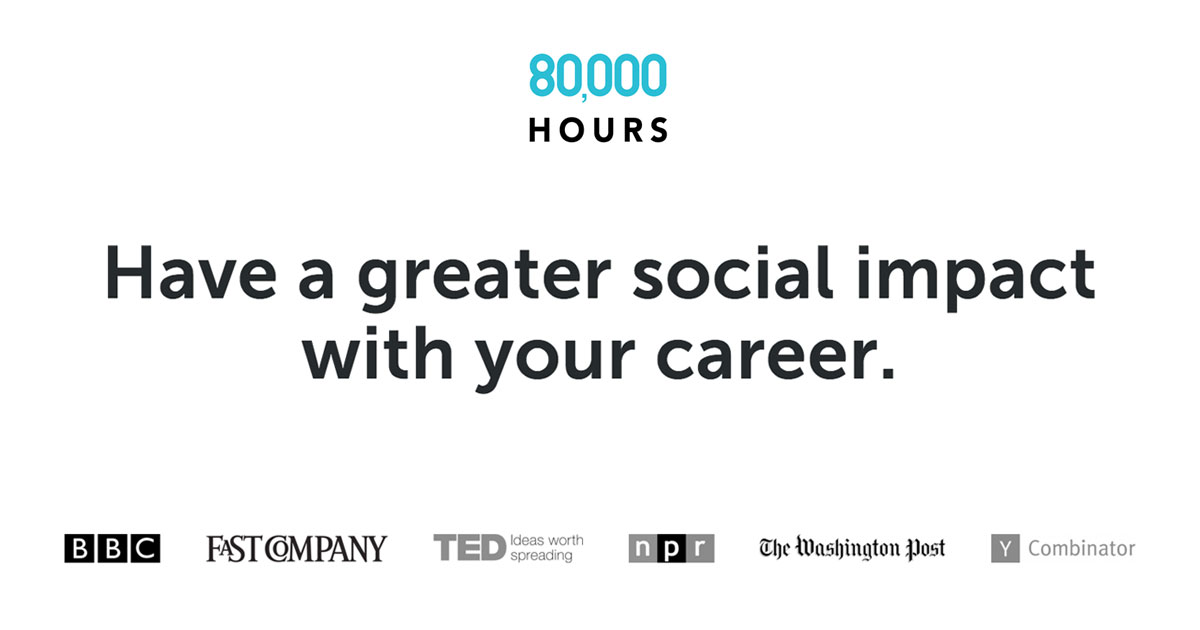 You have 80,000 hours in your career. · Twitter