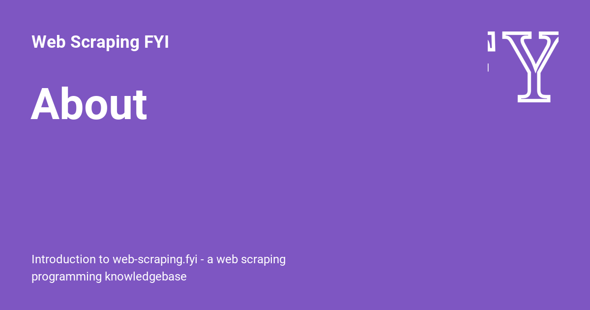 About - Web Scraping FYI · Twitter