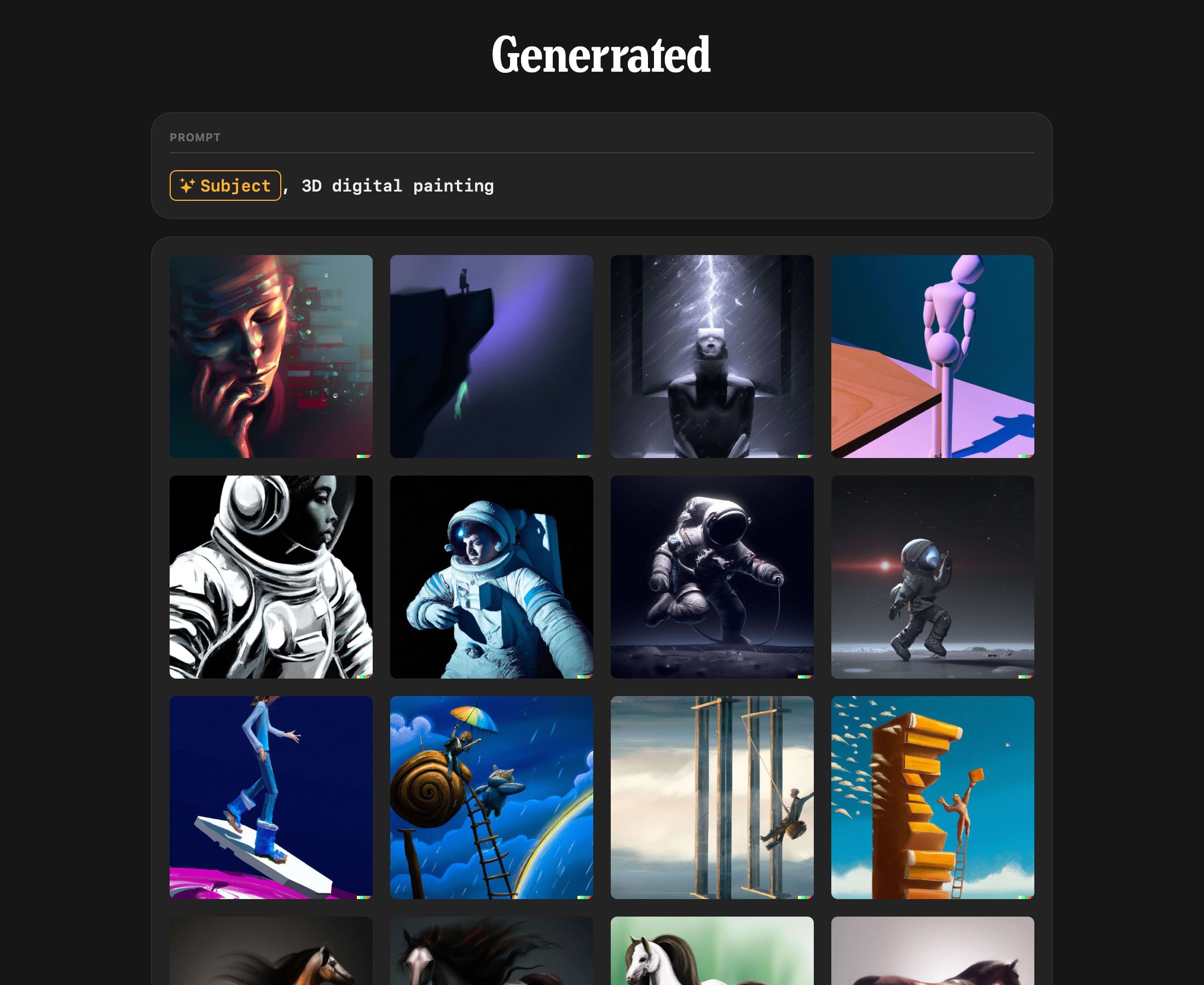Generrated: 9,300 images generated with DALL·E 2 and DALL·E 3 prompts · Twitter