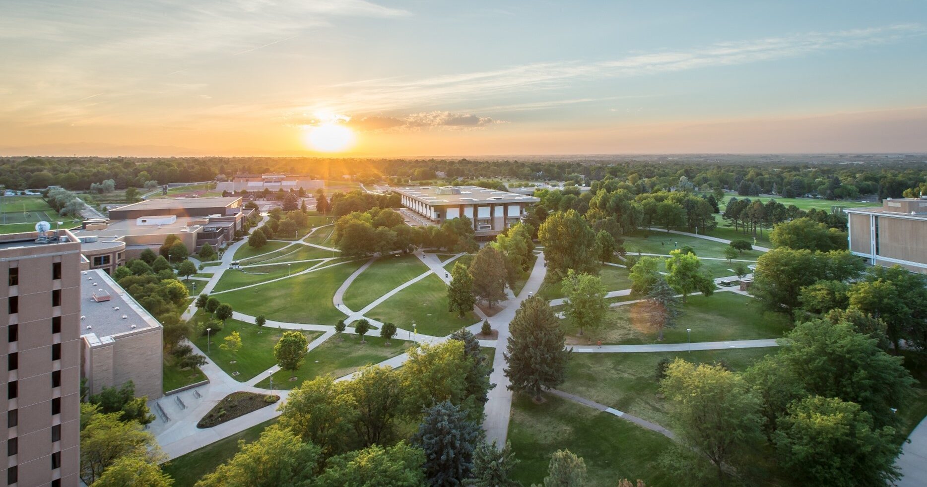 Bird-eye view of sidewalks on UNC Campus