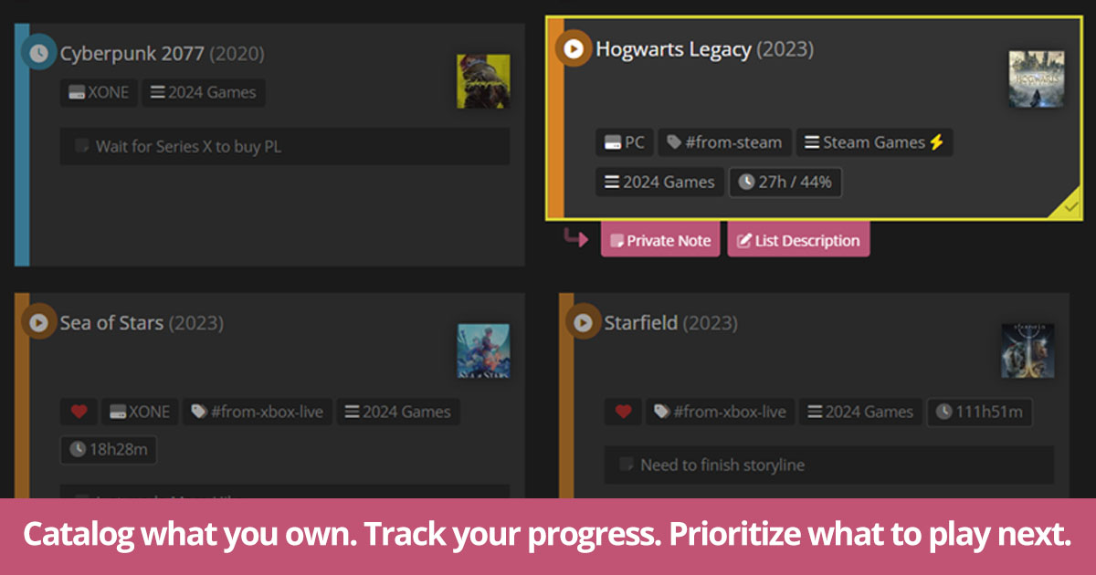 Universal Game Collection & Backlog Tracker - Keep Track of My Games · Twitter