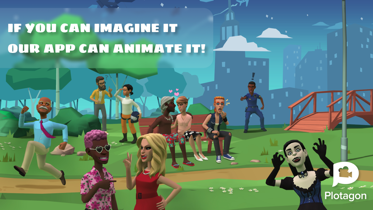Preview of Plotagon App content with a tag line.