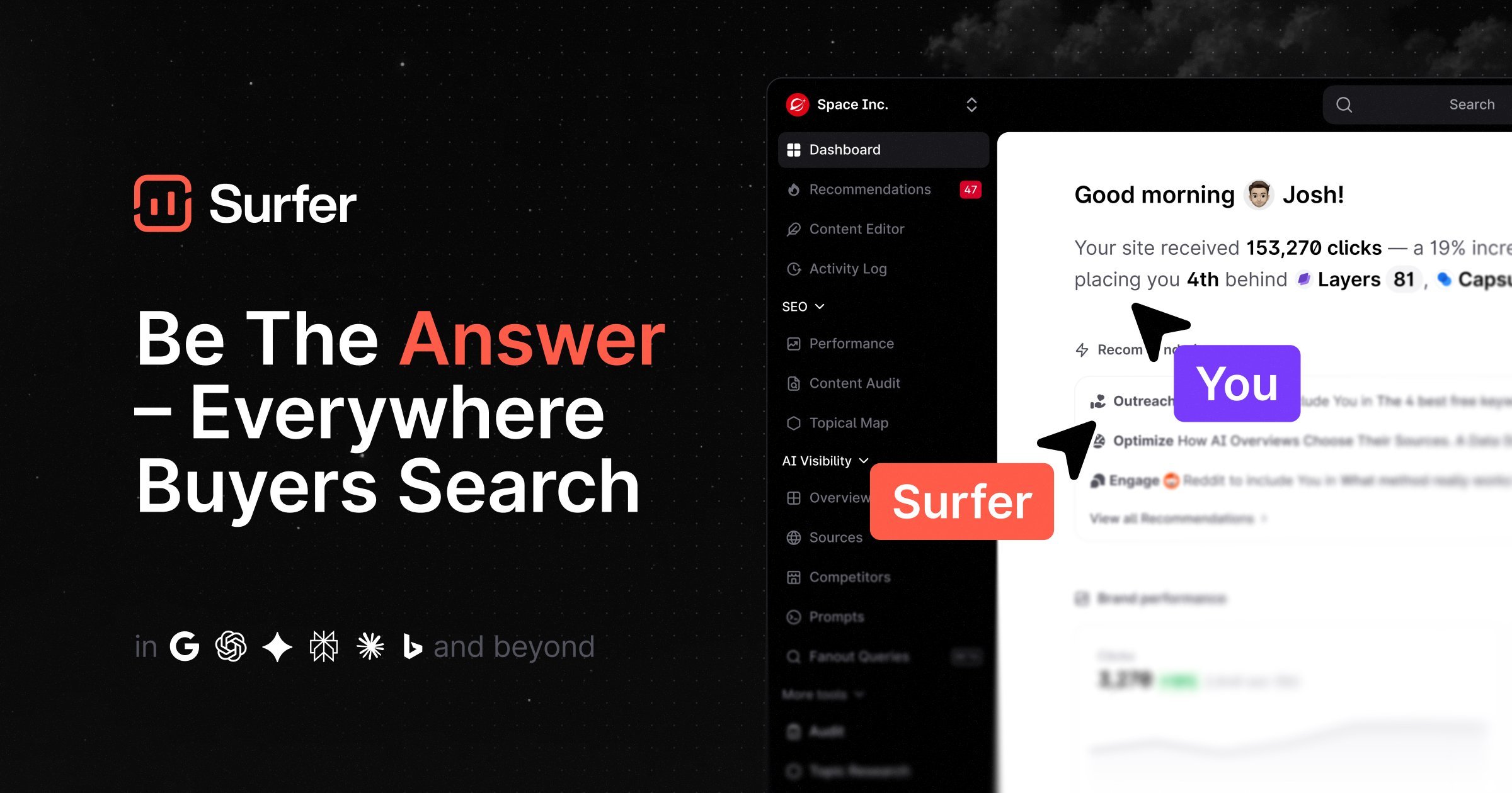 Positive Surfer - AI Visibility Platform for maximum organic growth · Twitter