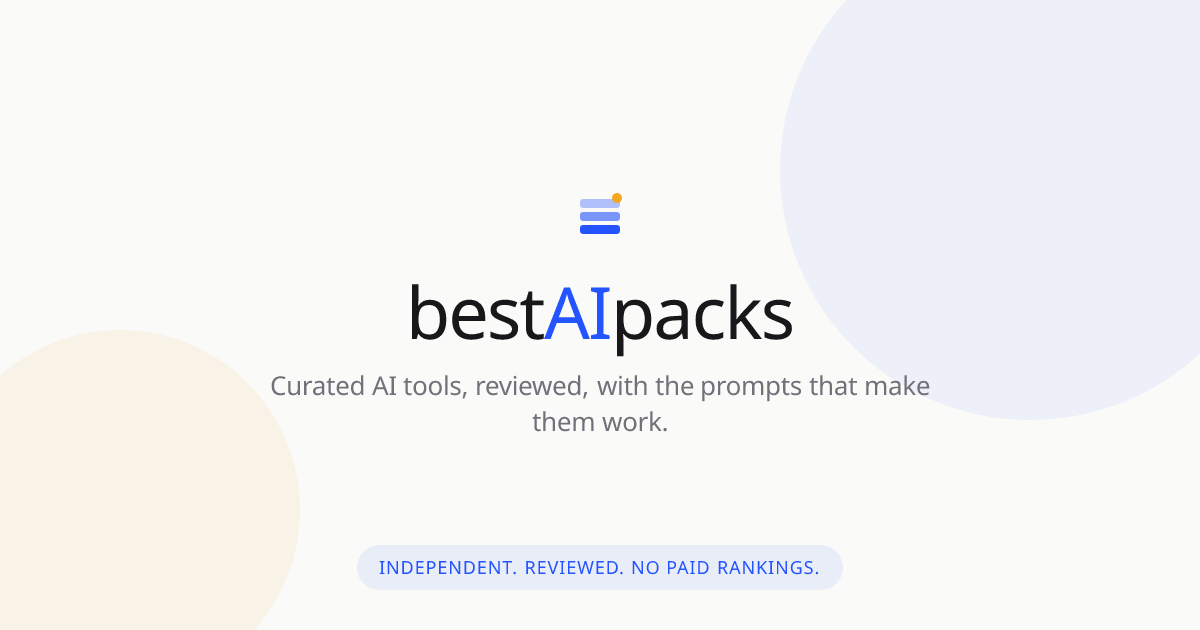bestAIpacks: Curated AI Tools, Reviewed