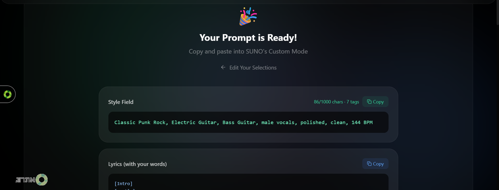 AceTagGen — Free prompt system for SUNO AI