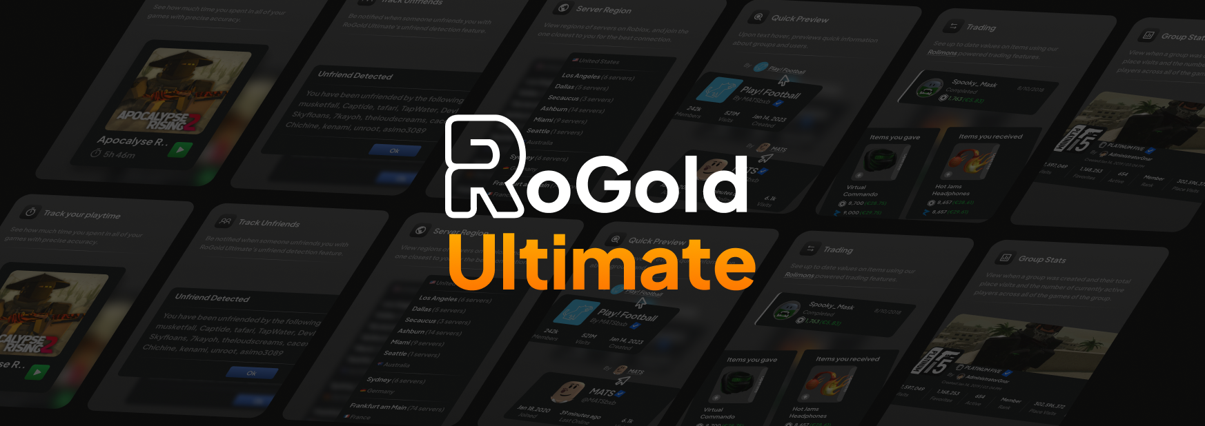 RoGold Ultimate - Roblox Extension with 100+ Features including Desktop App, iOS Safari Extension, and Studio Plugin