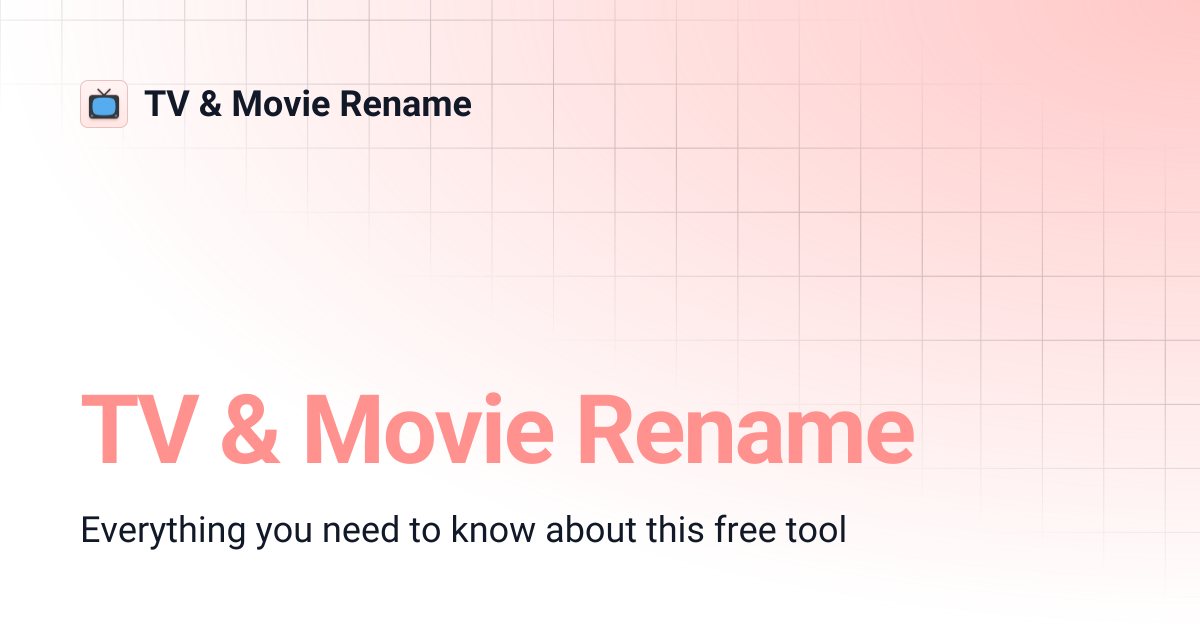 TV & Movie Rename · Twitter
