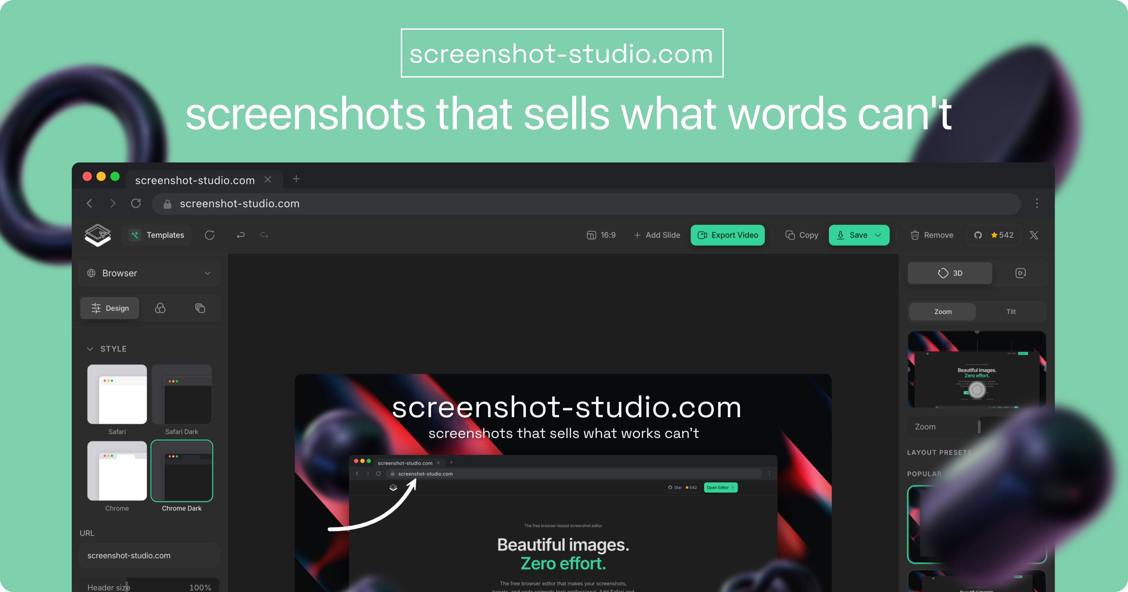 Screenshot Studio - Transform Screenshots into Professional Graphics