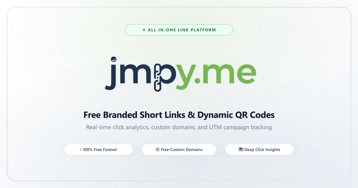 Jmpy.me - Free Branded Short Links, QR Codes & Click Analytics