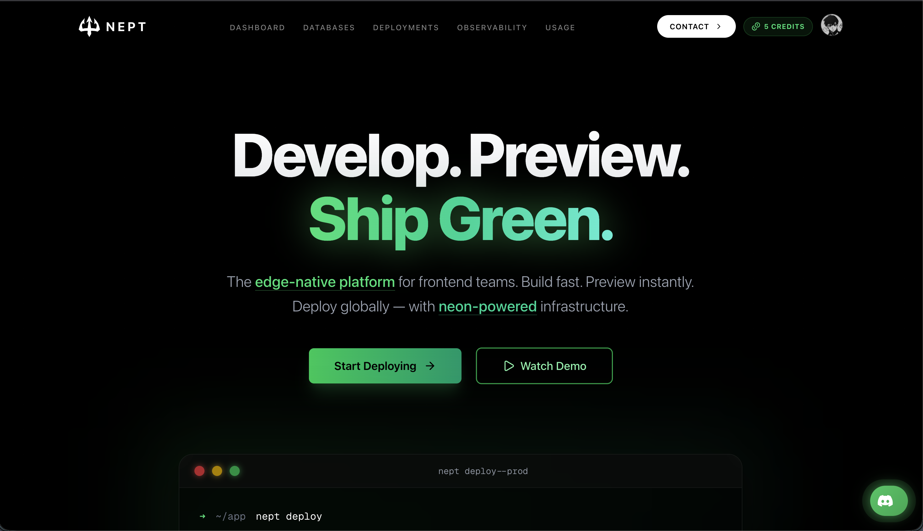Nept — Frontend Deployment & Cloud Platform