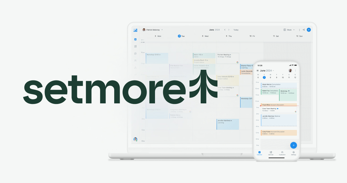 Setmore calendar open in desktop and mobile devices