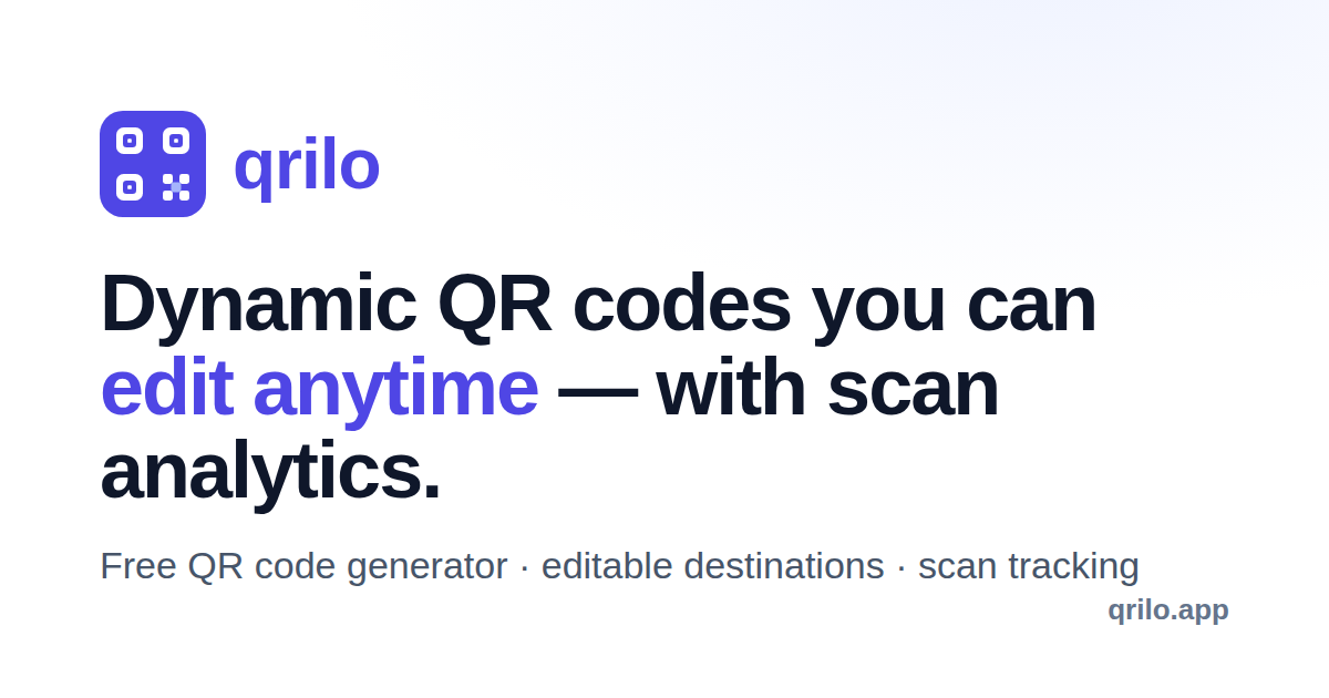 qrilo — dynamic QR codes & scan analytics