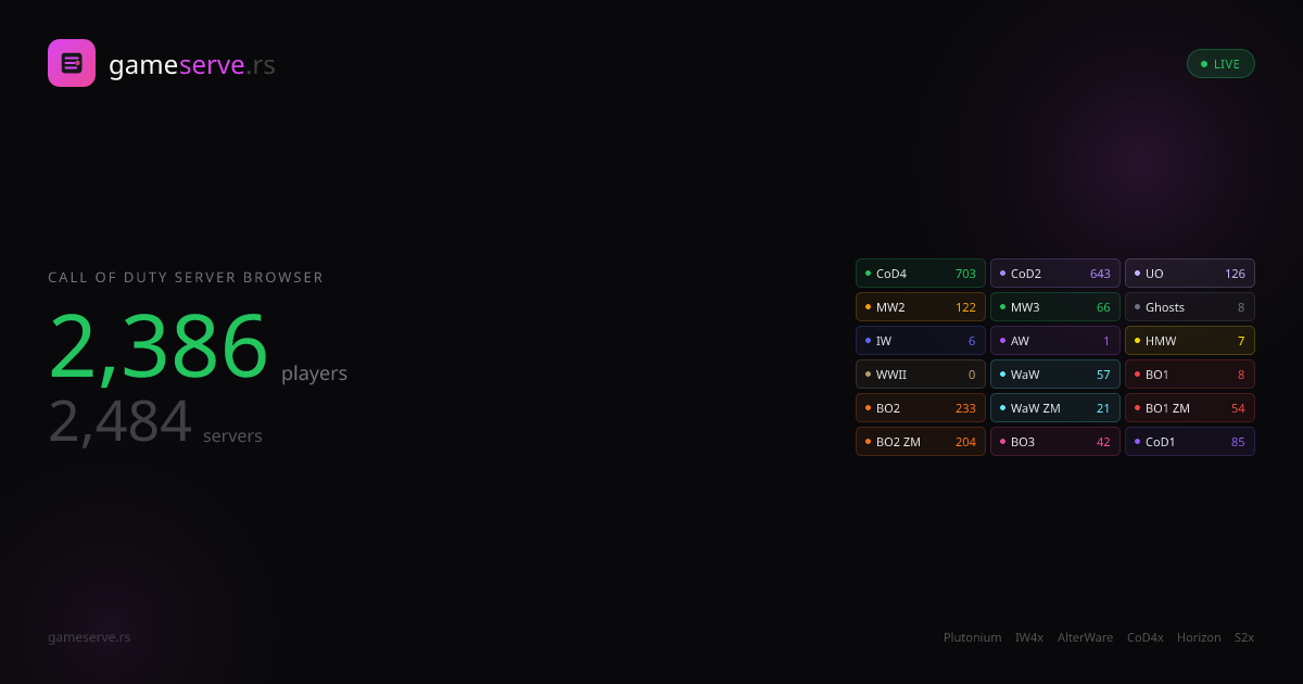 GameServe.rs, a Call of Duty server browser