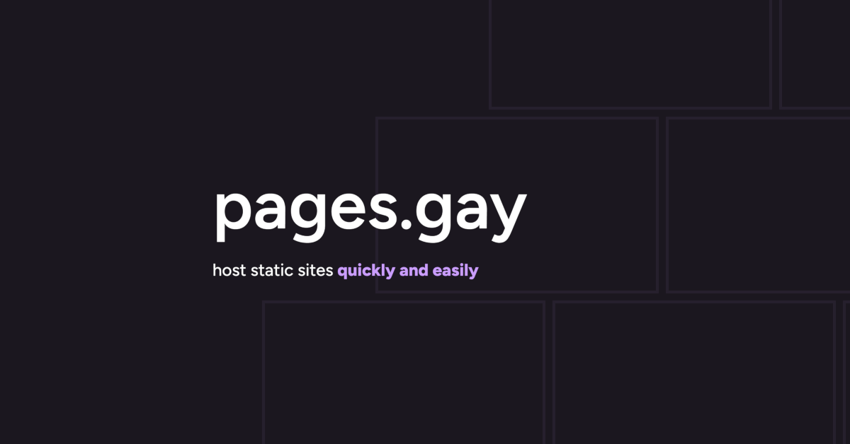 pages.gay - host static sites quickly and easily · Twitter