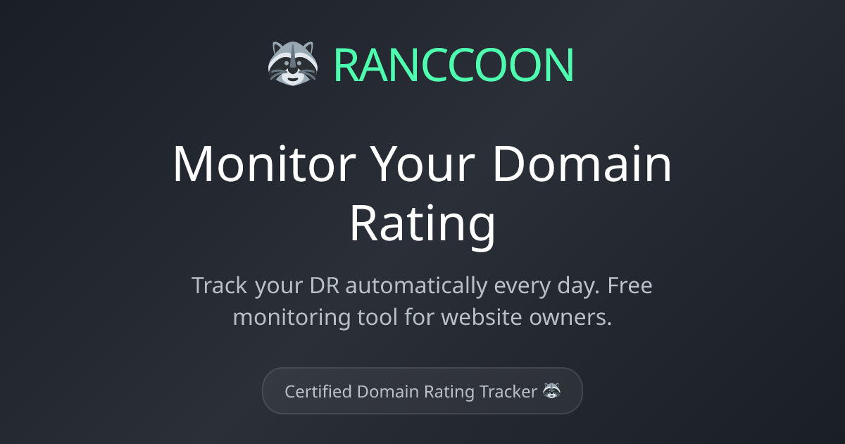 Ranccoon - Domain Rating Tracker