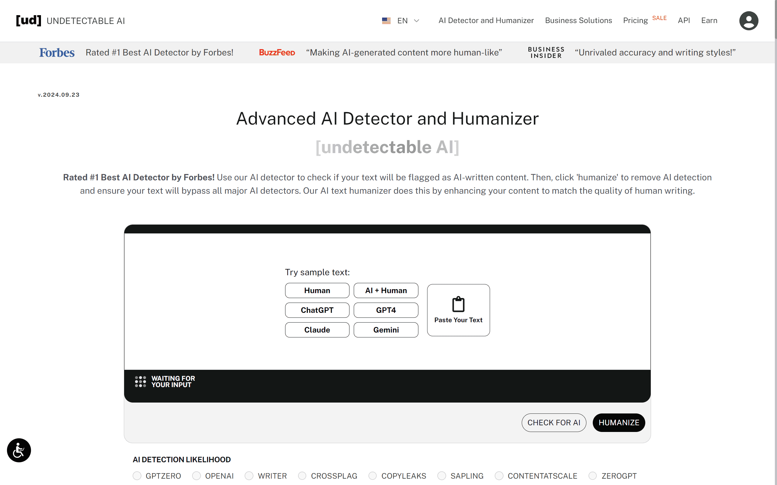 Undetectable AI: Detect AI, Humanize, & Improve Content (Free)