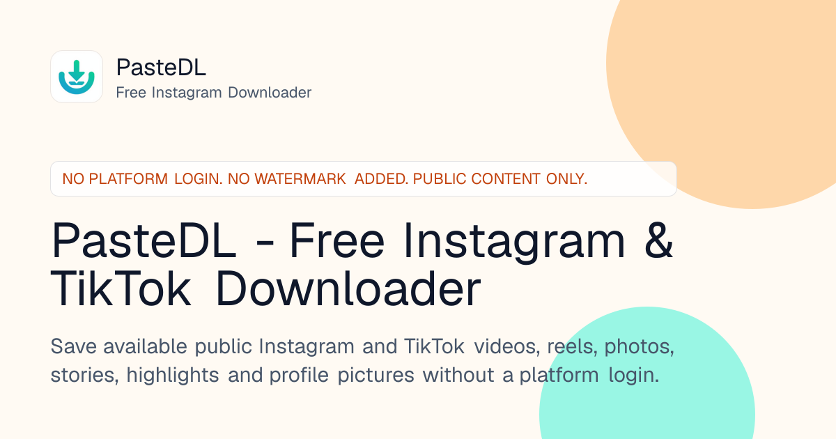 PasteDL - Free Instagram & TikTok Downloader