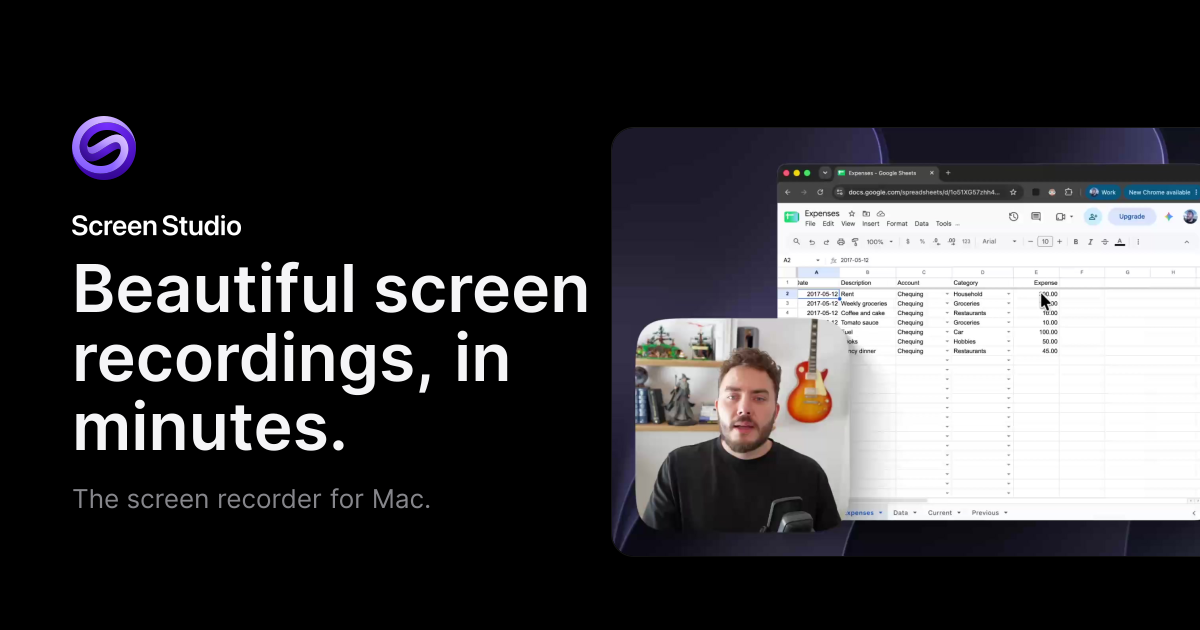 Screen Studio: Beautiful screen recordings, in minutes.