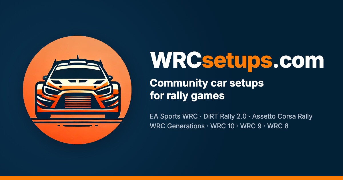 Community Car Setups For Rally Games