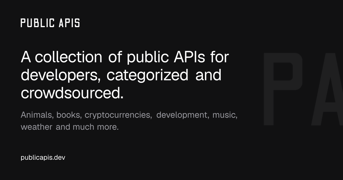 A Collaborative List Of 1400+ Public APIs For Developers · Twitter