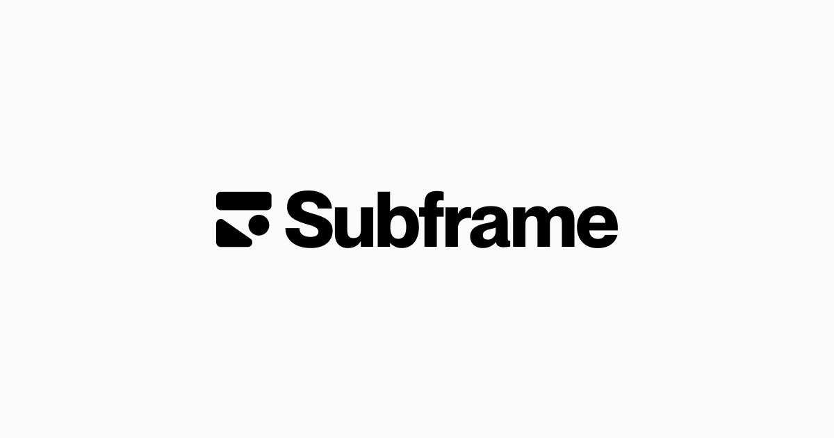 Subframe logo and wordmark on a light background.
