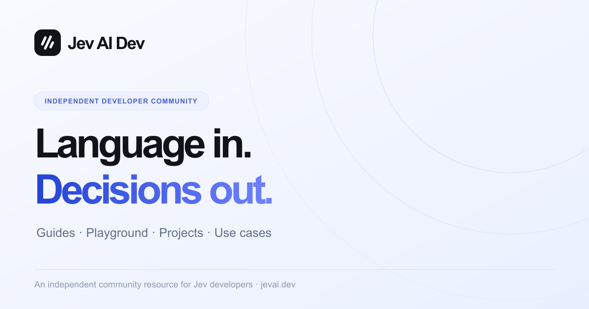 Jev AI Dev — Jev AI Model API Developer Guides & Community