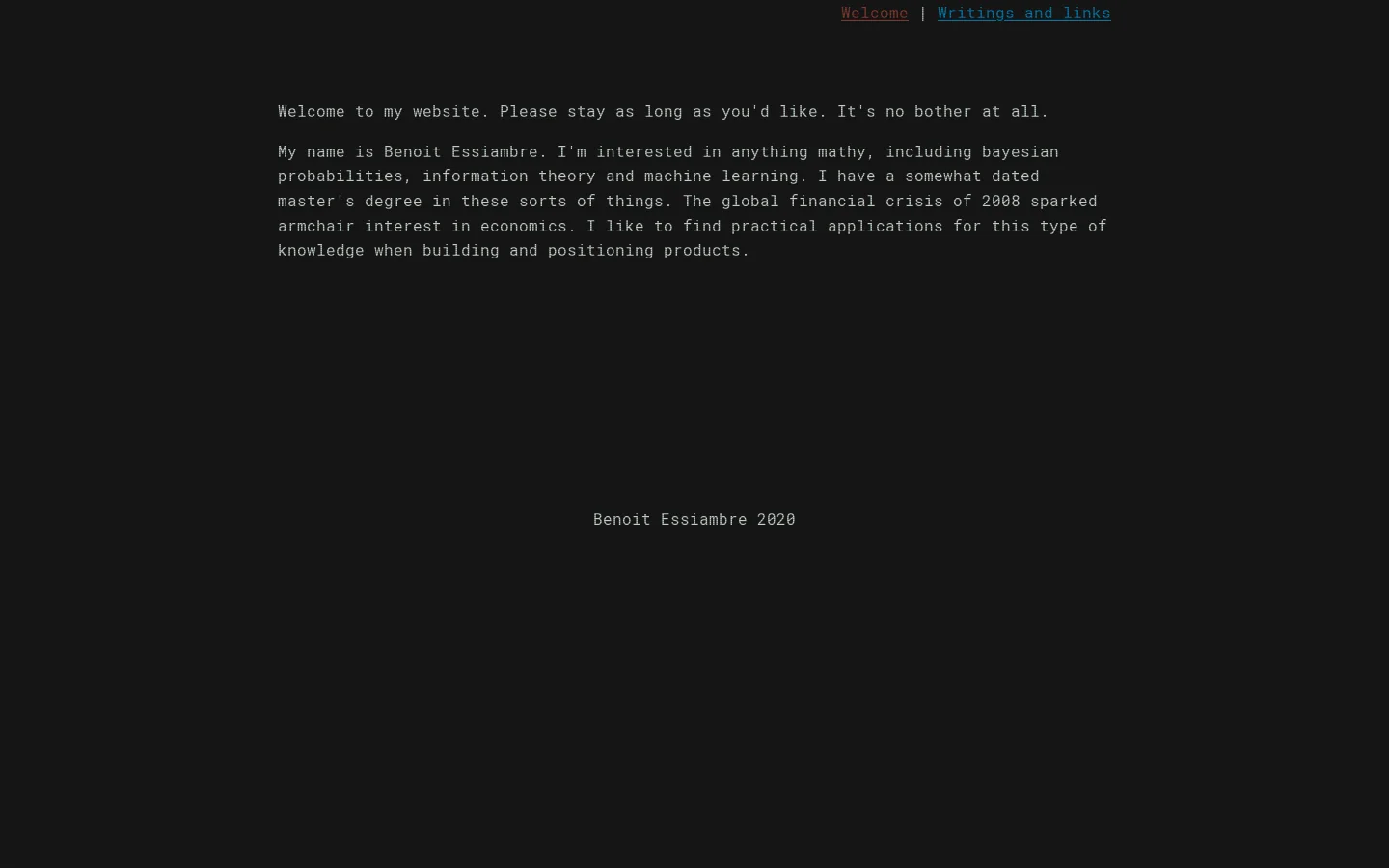 Benoit Essiambre Homepage screenshot