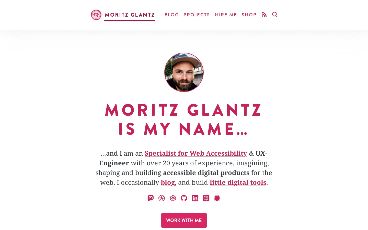 Moritz Glantz, UX Engineer and Accessibility Specialist from Karlsruhe, Germany Homepage screenshot