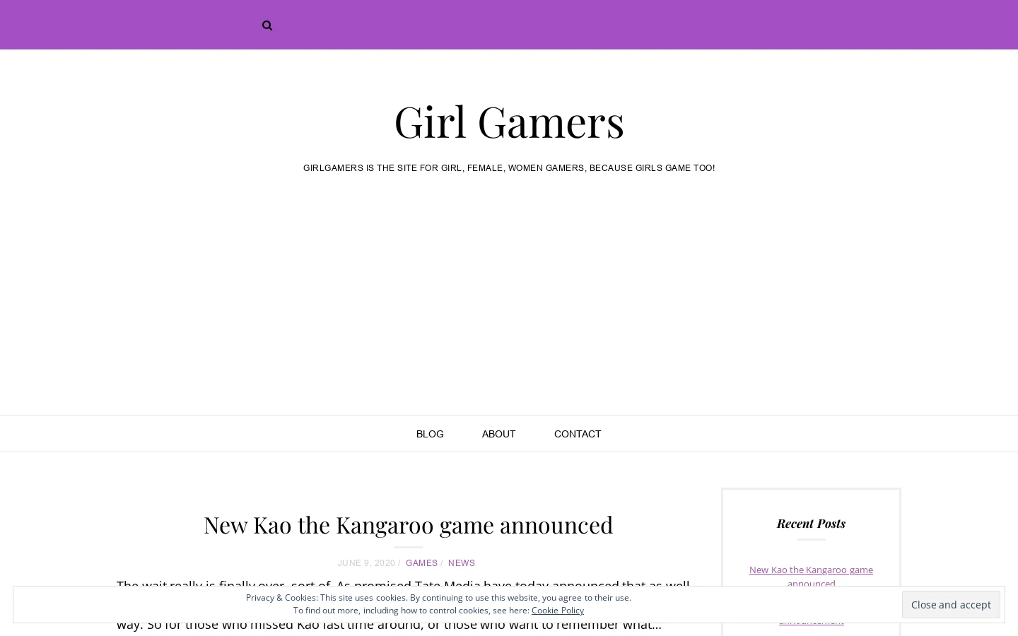 Girl Gamers Homepage screenshot