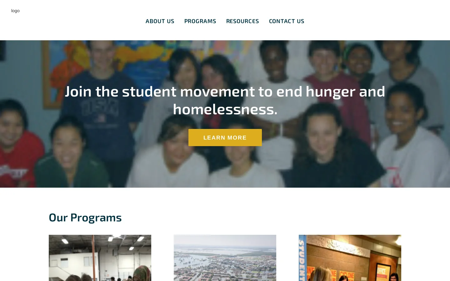 Home | National Student Campaign Against Hunger and Homelessness Homepage screenshot