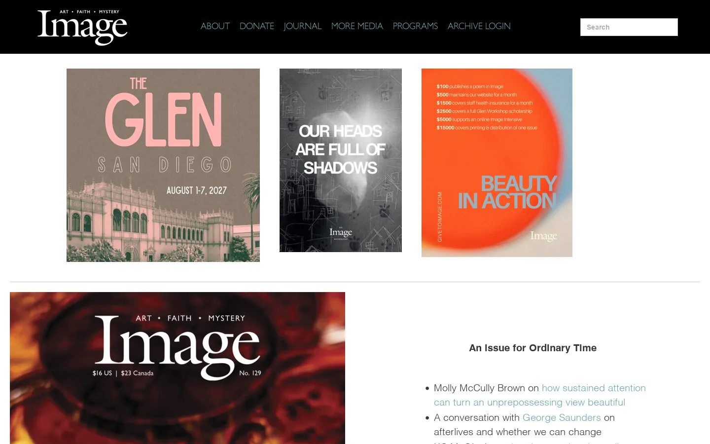 Image Journal Homepage screenshot