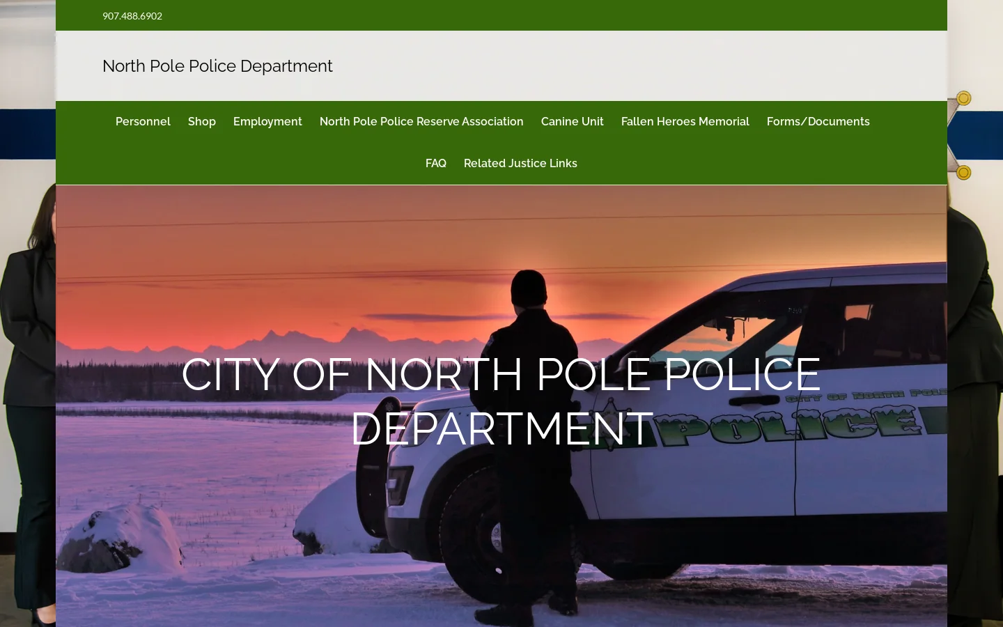 City of North Pole Police Department • North Pole Police Department Homepage screenshot