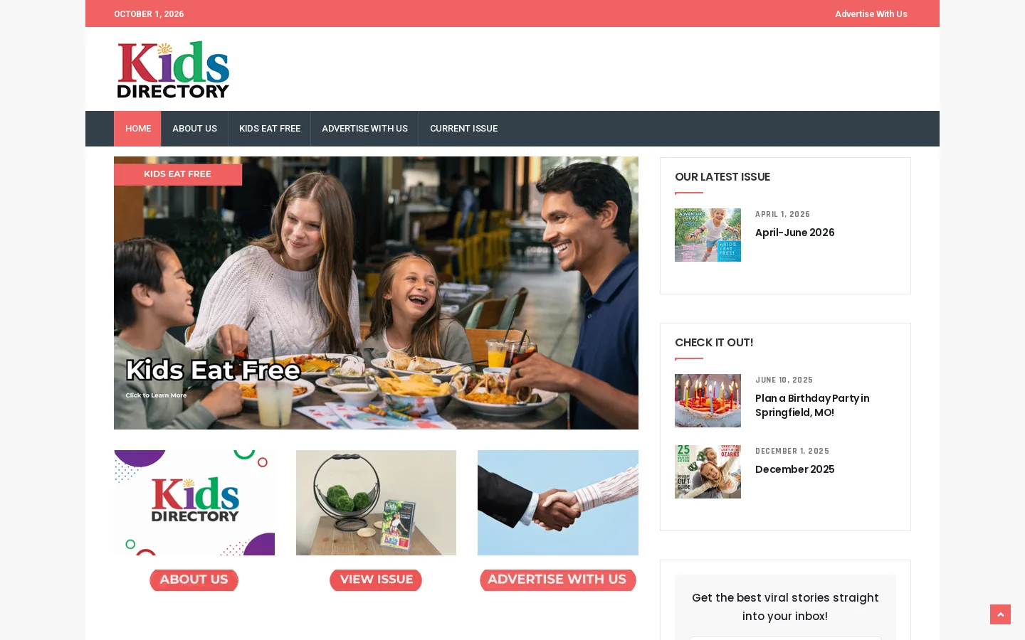 Springfield Kids Directory Homepage screenshot