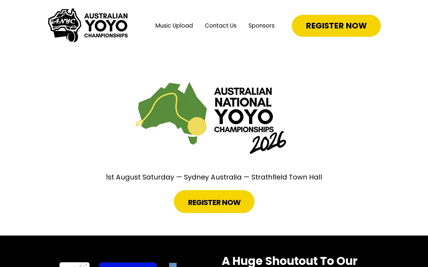 Australian National Yoyo Championships Homepage screenshot