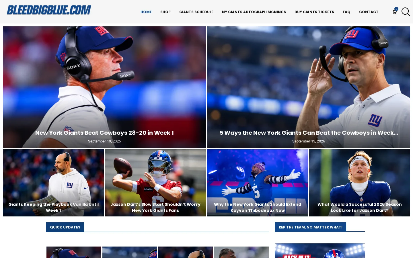 Bleed Big Blue Homepage screenshot