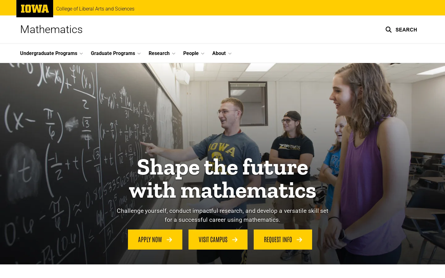 Mathematics Homepage screenshot