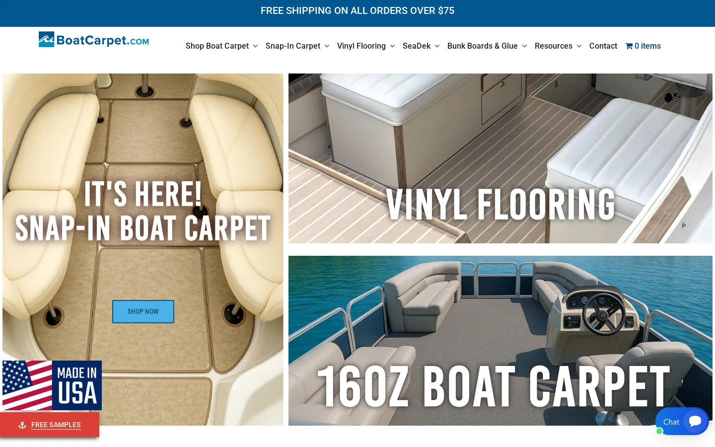 BoatCarpet.com Homepage screenshot