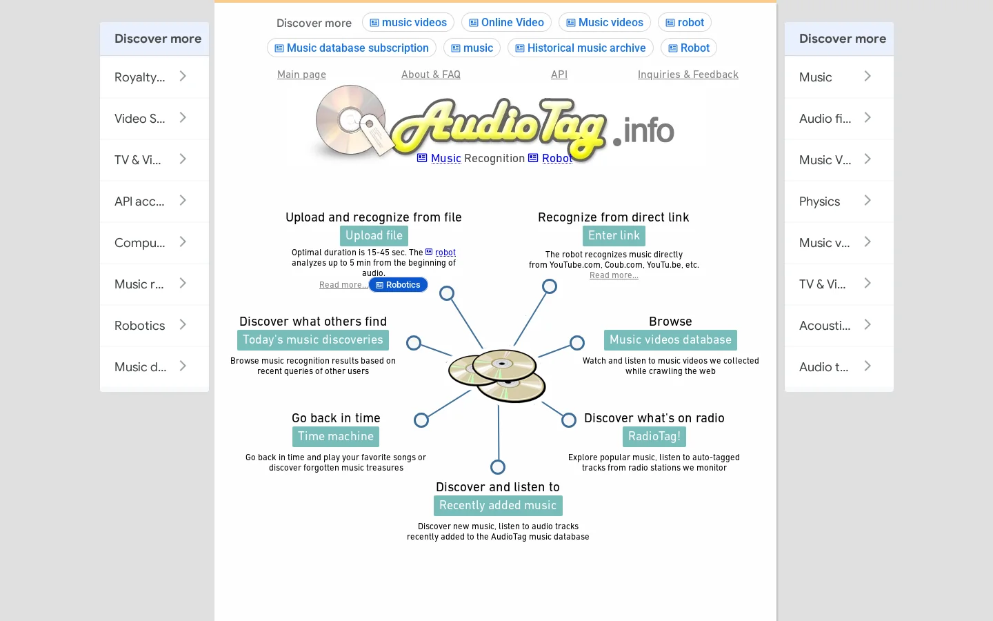 AudioTag.info Homepage screenshot