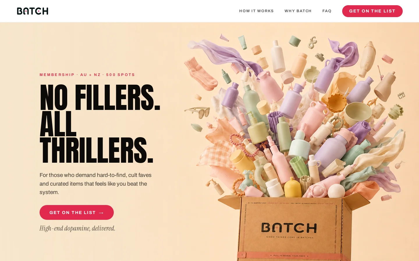 The Batch Curated Subscription Box | 500 Member Spots Only | AU Homepage screenshot