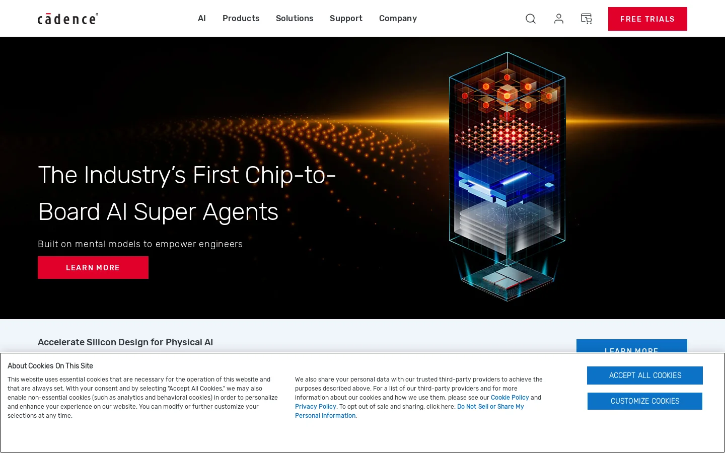 Cadence Homepage screenshot