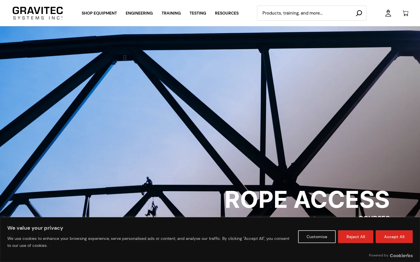 Gravitec Systems Inc Homepage screenshot