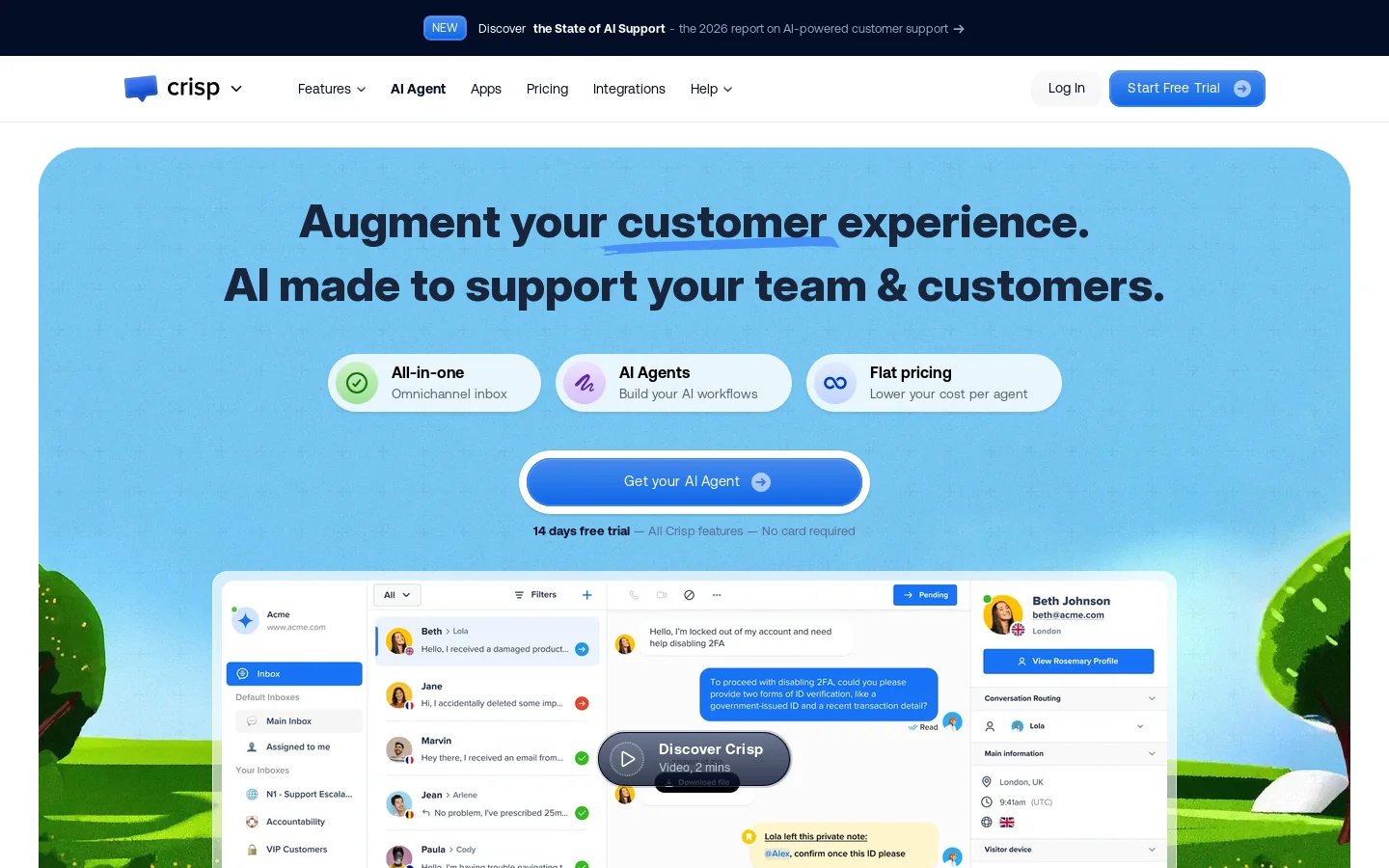 Crisp Homepage screenshot