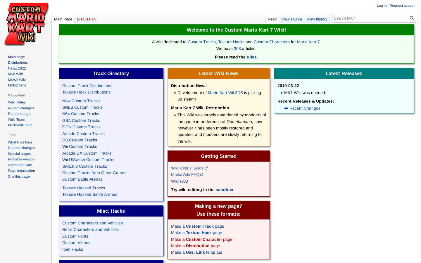 MK7 Homepage screenshot