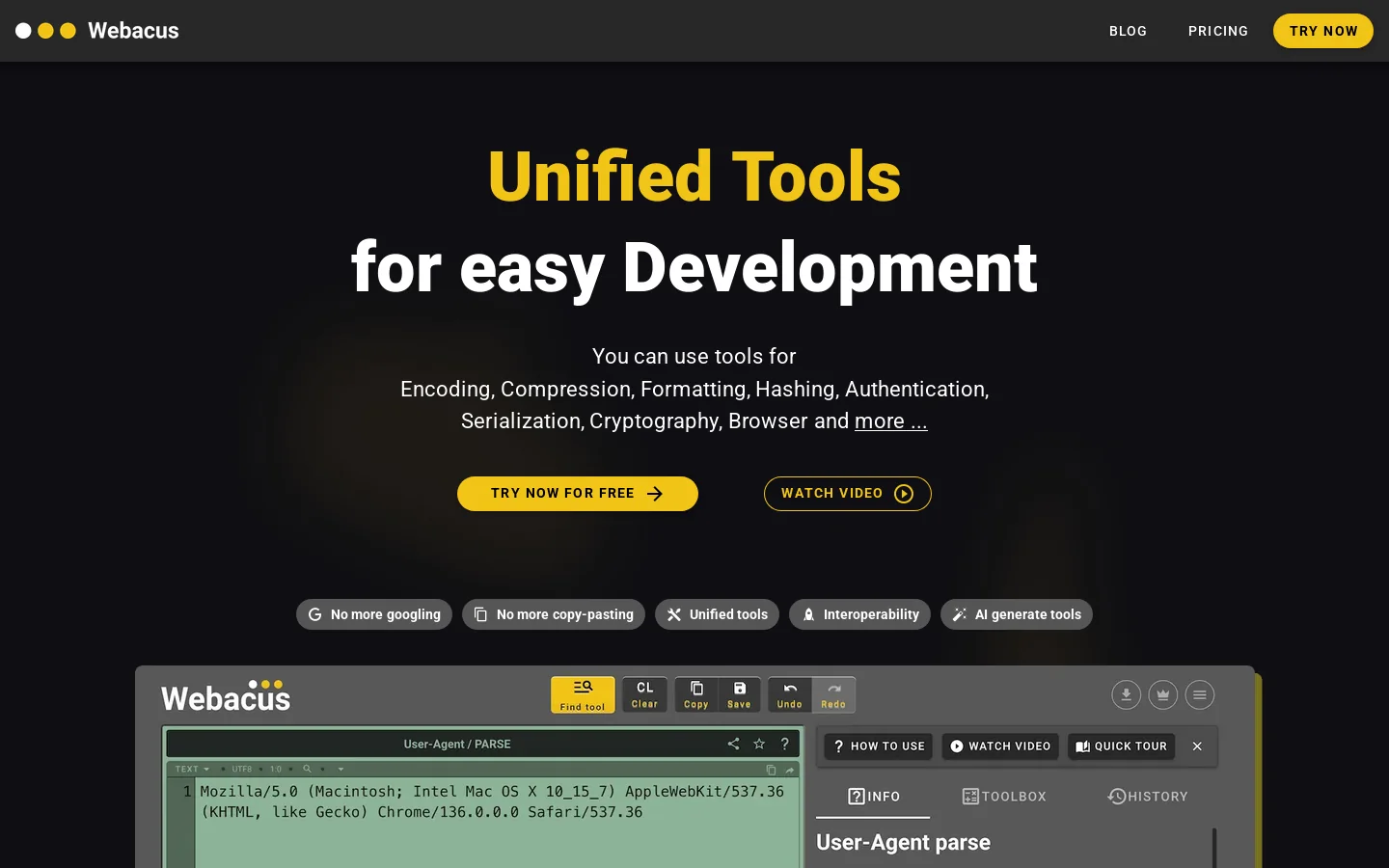 Webacus Homepage screenshot