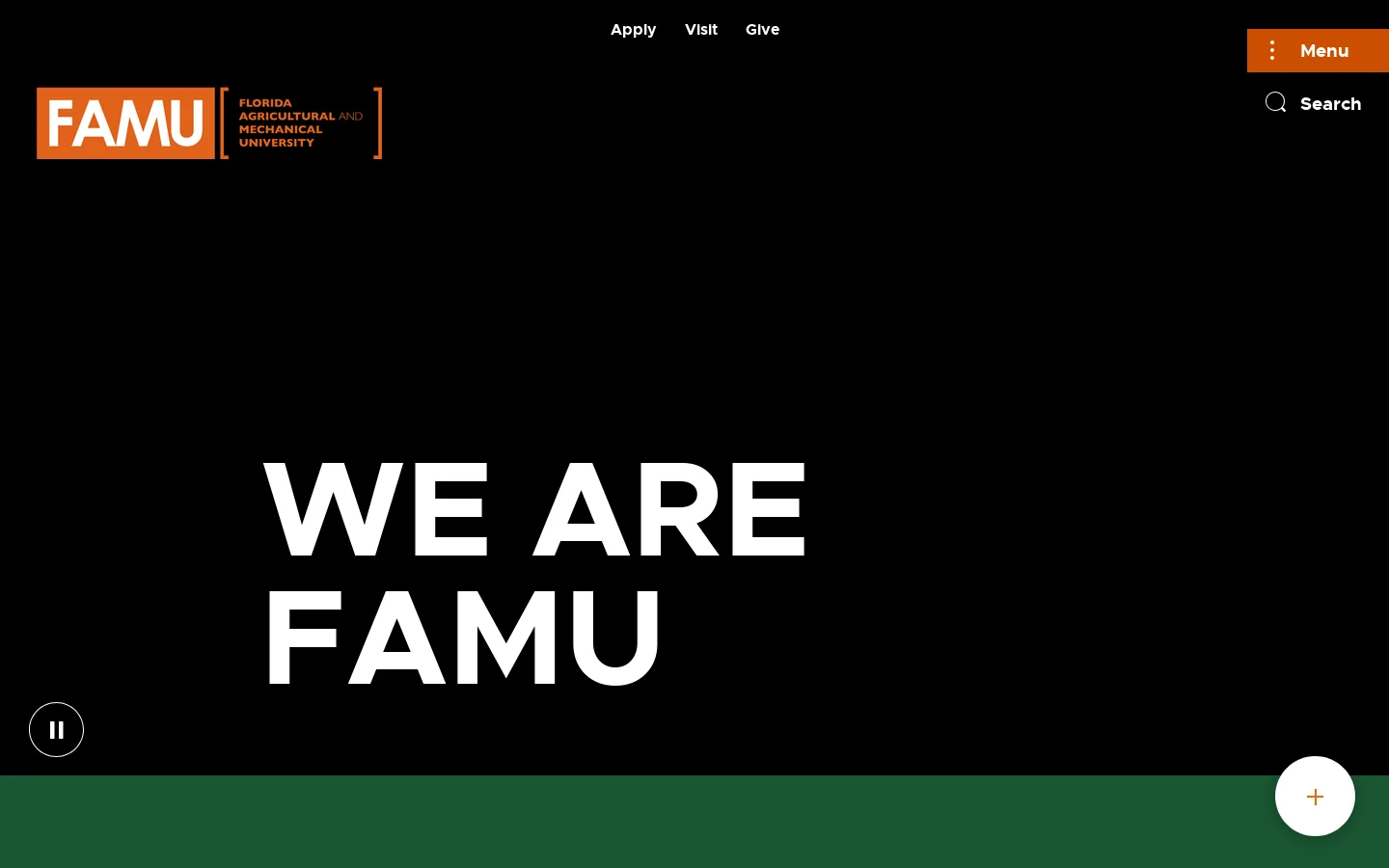 FAMU Homepage screenshot